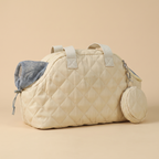 Sac de transport pour chat tête dehors, matelassé, coloris écru