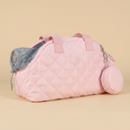 Sac de transport pour chat tête dehors, matelassé, coloris rose