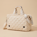 Sac de transport chat design Le Cabas matelassé, coloris écru