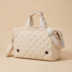 Sac de transport chat design Le Cabas matelassé, coloris écru