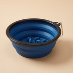Gamelle anti-glouton pliable pour chien et chat, coloris bleu